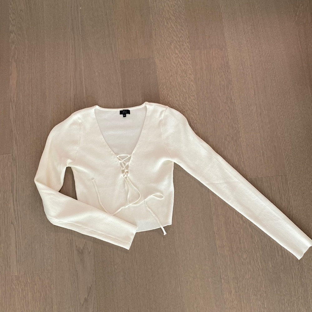 Cropped white long sleeve
